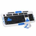 HK8100 2.4Ghz Wireless keyboard Mouse Combo Desktop Laptop Keyboard Set for Home Office Computer PC Gamer - White   blue. 