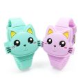 Fashion Kids Watch Cute Cat Shape LED Digital Watches for Girls Boys BPA Free Band Clamshell Design Children Wristwatch. 
