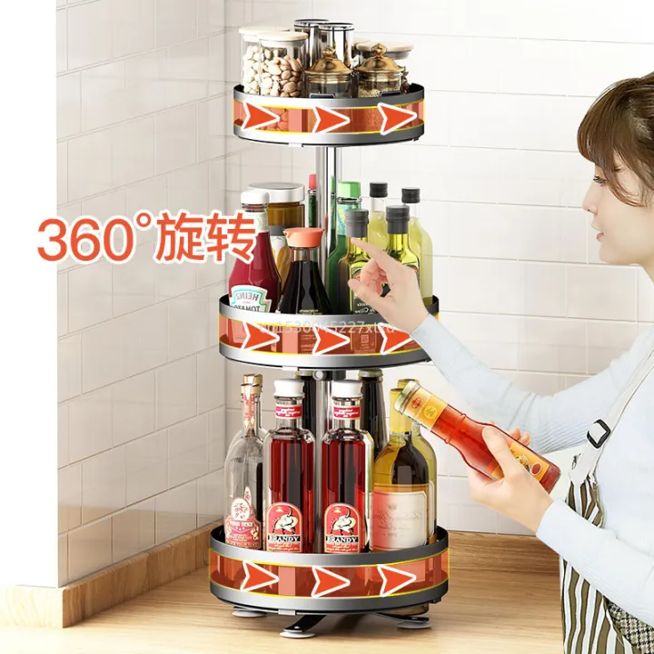 Creativi%20rotatable%20kitchen%20seasoning%20racks%20bottle%20storage%20sorting%20multifunctional%201/2/3%20layer%20detachable%20-%20Image%202