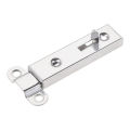 【TopazTrove】Silver Door Window Security Bolt Button Open Spring Lock Latch Home Hardware Door Bolts Door Latch Home Safety W/Screws 61*16mm. 