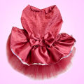 【Atoztide Store】(New) pet dog puppy bow gauze dress skirt sequin princess clothes. 