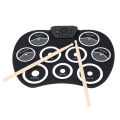 Roll Up Electronic Drum Set 9 Pads Electric Tabletop Drum Kit Pad Portable. 