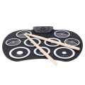 Roll Up Electronic Drum Set 9 Pads Electric Tabletop Drum Kit Pad Portable. 