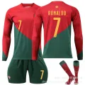 2223 Portugal World Cup long sleeved football jersey set size 7 Cristiano Ronaldo jersey autumn and winter children's adult football jersey. 