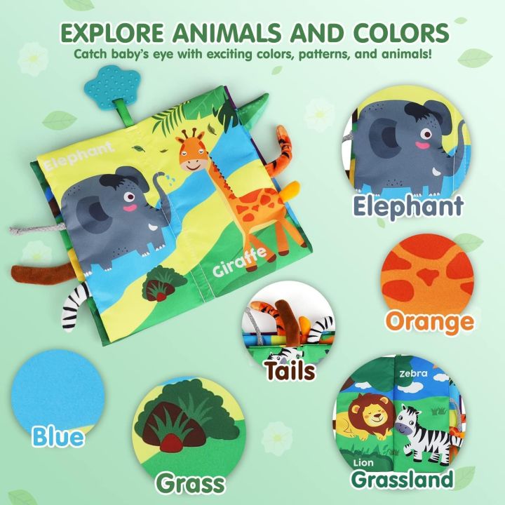 Baby%20Book%20Soft%20Cloth%20Books,%20Touch%20and%20Feel%20Crinkle%20Book%20for%20Toddler%20with%20Animal%20Tail%20Interactive%20Educational%20Teething%20Toy%20Gift,%20Infant%20Books%20Sensory%20Baby%20Book,%20Newborn%20Book%206-12%20Month%20-%20Image%204