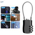 3 Digit Combination Lock, Padlock Cable Locks, Metal Backpack Portable Suitcases Padlock Cable. 