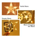 Auoyo LED Curtain Light Curtain String Light Star Curtain Light Moon Lighting String Twinkle Window Lights 3.5M Curtain Lights Transparent Strand 8 Modes Waterproof Crescents and Stars Lights for Indoor Outdoor Home Decorative EU Plug. 