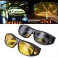 HD vision Glasses Night vision glass  set Night Vision Driving Glass Bike Riding Glass - 2 pcs   Night Sight Night Driving Over Glasses UV Wind Protection Driving, Headlight Glasses with Glare cut Technology. 