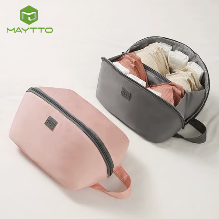 Maytto Underwear Socks Storage Bag Travel Portable Storage Bag Handbag Organizer Large Capacity Storage Bag with Lanyard Bra Socks Panties Organizer for Traveling Business Trip Home
