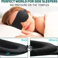 3D Sleep Mask 100% Blackout | Zero Eye Pressure Contoured Design | Adjustable Strap Side Sleeper | Travel Nap Night Shift Yoga | Carry Pouch Included | 21x9x3cm. 