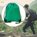 Drawstring Backpack Cinch Sack Rucksack for Adults Kids Hiking Green. 