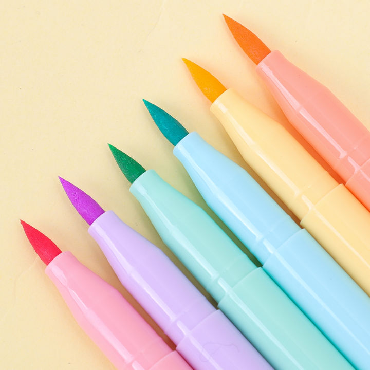 6%20Solors%20Soft%20Brush%20Fluorescence%20Pen%20Set%20Pastel%20Markers%20Brush%20Set%20Art%20Color%20Highlighter%20Calligraphy%20pens%20Stationery%20Supplies%20-%20Image%203
