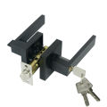 Door Handle Door Handle Lock Square Channel Privacy Mask Interior Bedroom Room Bathroom Three Bar Spherical Lock Black. 