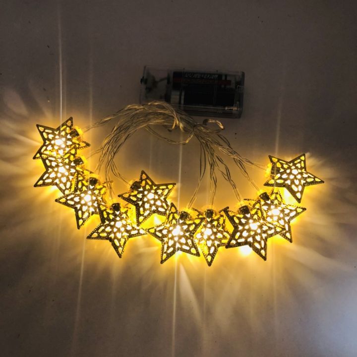 ZK30 Ramadan Eid String Operated Moon Star Lamp Mubarak Moon LED String ...