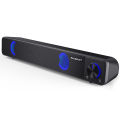 ELEGIANT Mini Wired Soundbar Stereo USB Powered Computer Speakers LED Light Volume Control With Mic for TV PC Tablets Desktop Projector. 