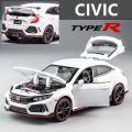 model bike 1:32 HONDA CIVIC TYPE-R Alloy Car Model Diecasts Toy Vehicles Metal Sports Car Model Sound and Light Collection Childrens GiftParty Tableware. 