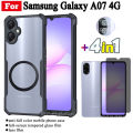 Samsung Galaxy A07 4G Shockproof Phone Case With Magnetic Wireless Charging Sticker For Samsung A07 4G A06 A16 A17 Anti Spy Privacy Tempered Glass Screen Protector and Lens Film. 
