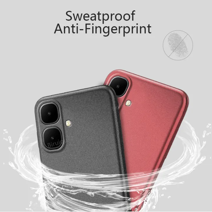 (Free%20Tempered%20Glass)Biruiqu%20For%20Infinix%20Smart%2010%20Shockproof%20Anti%20Slip%20Soft%20TPU%20Sandstone%20Matte%20Back%20Case%20Cover%20-%20Image%202