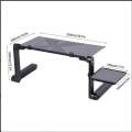 Portable Aluminum Laptop Stand Desk Table With Adjustable Stand Mouse Board Ergonomic Design For Using In Bed. 