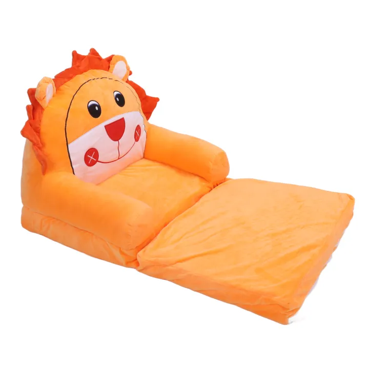 Foldable%20Kids%20Sofa%20Soft%20Flip%20Open%20Cartoon%20Animal%20Toddler%20Couch%20Orange%202%20Layers%20-%20Image%205