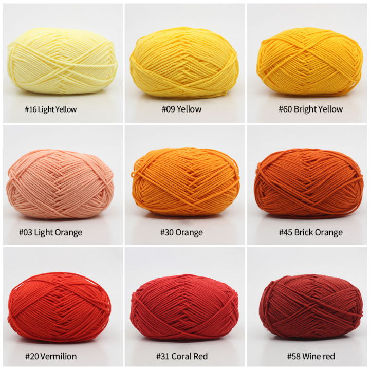 4Pcs%20Summer%20Flower%2025g%20Roll%20Milk%20Cotton%20Yarn%204%20Ply%20Hand-Knitting%20Thread%20Soft%20Warm%20DIY%20Cotton%20Threads%20Baby%20Wool%20for%20Hand%20Knitting%20Crochet%20Yarn%20-%20Image%203