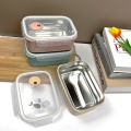 Stainless Steel Lunch Box Microwave Safe Heating Bowl with Lid Student Insulated Bento Box Set for Office Workers. 