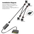 TEUCER LC-S50R Mini Adapter Controller ARGB 5V 3PIN to SATA Interface Extension Cable with Remote Control For PC Fan Light Strip. 