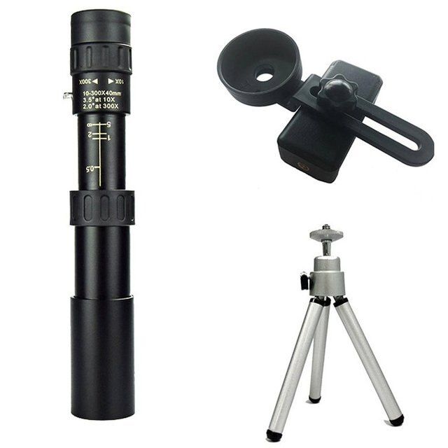 Super Binoculars Quality 10-300X Portable Scope Telescope 40Mm Zoom Night Camping Hunting Vision Monocular Monocular Eyepiece(Advanced)