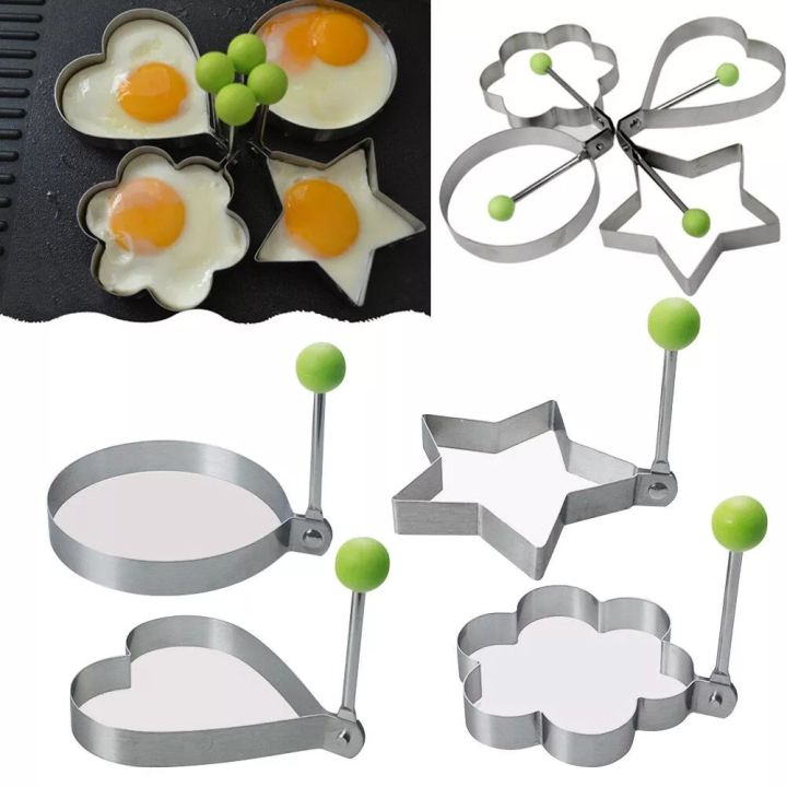 4 Pcs  Fried Egg Pancake Shaper Creative Omelette Mold Mould Frying Egg Tools Kitchen Accessories.
