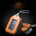 Leather Key Holder Stylish Mirror Window Mini Car Key Case Retro Zipper Closure Key Protector Bag for Vehicle Accessory Key Organization Security Gift Item Personal Use. 