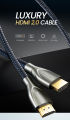 HDMI Carbon Fiber Zinc Alloy Cable 1m (Gray). 