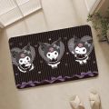 MINISO Sanrio Kuromi Floor Mat Floor Mat Bedroom Decoration Balcony Anti-Slip Doormat Living Room Rug. 
