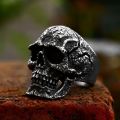 Vintage 316L Stainless Steel Black Skull Ring For Men Boys Gothic Hip Hop Skeleton Rings Fashion Heavy Jewelry Gift Dropshipping. 