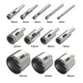 12Pcs Diamond Drill Bits Glass Tile Hole Saw Bits Set, Hollow Core Drill Bits, Extractor Remover Hole Saws for Glass, Ceramics, Porcelain, Ceramic Tile. 