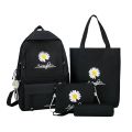 4 Pcs Women Girls Backpack Fashion Book Bags with Cute Plush Pendant, Back To School Supplies. 