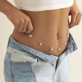 Double Thin Chain Women's Waist Chain Charming Butterfly Stainless Steel Belly Chain Summer Beach Bikini Body Jewelry. 