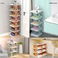 Removable Stackable Shoe Rack Multi-Layer Shoes Storage Organizer Space-Saving Shoes Shelf Plastic Shoes Cabinets Home Supplies. 