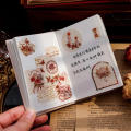 Blank Page Notebook Beautiful A7 Size Rose Manor Diary Portable Sweet Pink Notepad for Student Diary Writing Portable Use. 