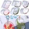 DIY Keychain Pendant Silicone Mold for Epoxy Resin Round Rectangle Pendant with Hole Silicone Molds Set Jewelry Making Mould. 