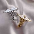 Crystal Caduceus Pins Wing with Snakes Badge Brooches Lapel Pin Medicine Symbol Jewelry Gifts For Nurse Doctor Medical Students. 