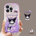 Cartoon Purple Cute Kuromi Phone Cover Compatible for IPhone 7Plus XR 13 15 11 14 12 Pro Max 8 6 7 6S Plus X XS MAX SE 2020 Fashion Lovely Gradient Laser Case With Bracelet.