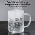Good Morning Coffee Mug Transparent Breakfast Cup Heat Resistant Glass Cup Teacup Iced Juice Water Cup Glass Drinkware. 