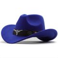 New Wome Men Black Wool Chapeu Western Cowboy Hat Gentleman Jazz Sombrero Hombre Cap Dad Cowgirl Hats Size 56-58cm. 
