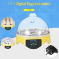 7 Eggs Mini Digital Egg Incubator Hatcher Transparent Eggs Hatching Machine Automatic Temperature Control for Chicken Duck Bird Eggs AC220V. 