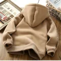 Boys Padded Hooded Sweatshirt Autumn Winter Children's Clothing Plus Velvet Thick Warm Hoodie Big Kids Thermal Pullover Tops. 