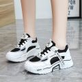 Women Sneakers h-heel GIrls Casual SPorts Shoes Low Cut Students White/black SHoes. 