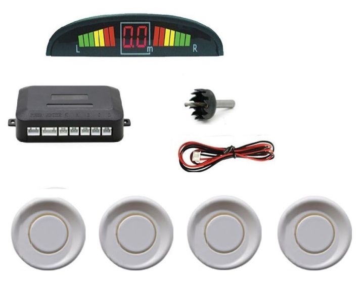 Car Reverse Parking Sensor With LED Display (White)