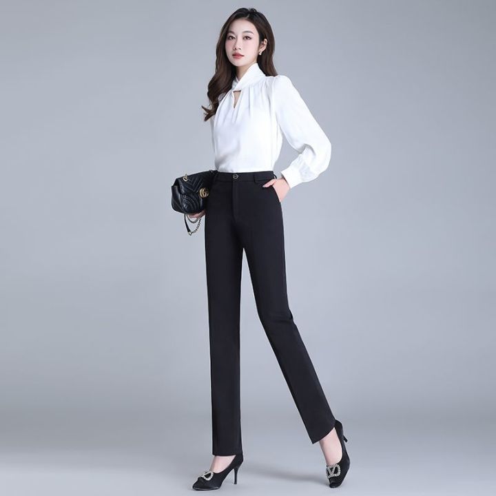 Work%20Pants%20Female%20Office%20Worker%20Formal%20Wear%20Professional%20Work%20Pants%20Straight%20High%20Waist%20Slim%20Fit%20Slimming%20Draped%20Suit%20Pants%20Female%20-%20Image%205