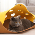 Shapes Splicing Cat Tunnel Felt Pom Nest Deformable Kitten Toy Tube House DIY Interactive Pet Pusscat Beds Mats C. 