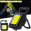 Mini COB LED Flashlight Portable Work Light Rechargeable Pocket Keychains. 